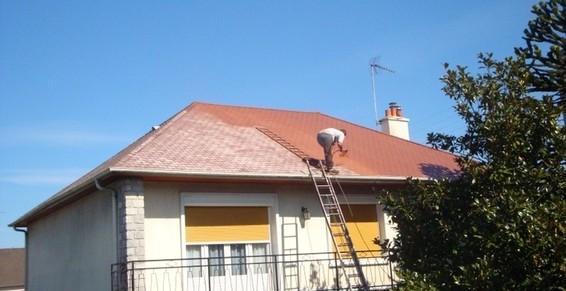 Application hydrofuge colorée sur tuile ardoise