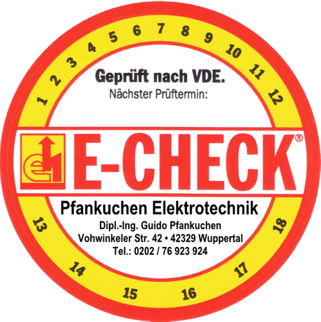 E-Check - Geprüft nach VDE. Pfankuchen Elektrotechnik GmbH