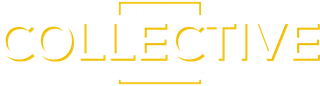 Das Wort „COLLECTIVE“ in einer goldenen, modernen Serifenschrift, eingerahmt von zwei dünnen horizontalen Linien.