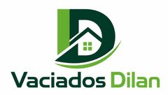 Logotipo de Vaciados Dilan en verde y verde oscuro, con una casa estilizada dentro de una gran &ldquo;D&rdquo;.