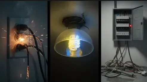 Cucarachas arrastrándose sobre migas y baldosas en el piso cerca de una pared.