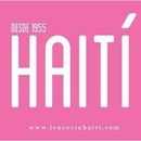 Logotipo cuadrado rosa con texto blanco: "HAIT&Iacute;" con "DESDE 1955" arriba y la URL del sitio web debajo.