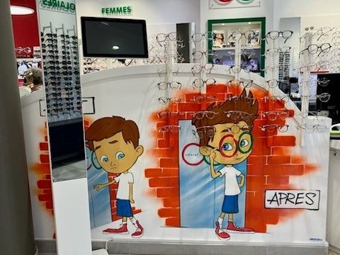Des lunettes vertes.