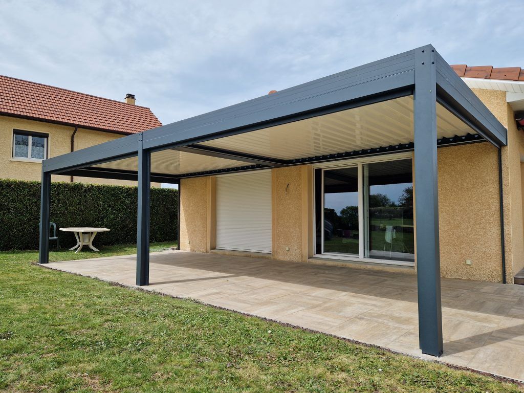 Double pergolas sous une terrasse 2.