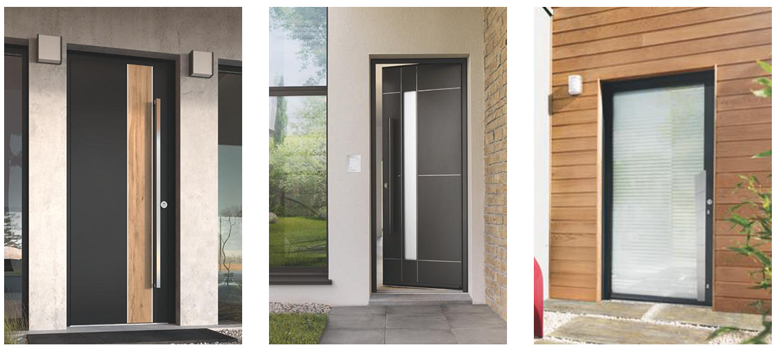 Montage photo de différentes portes en aluminium