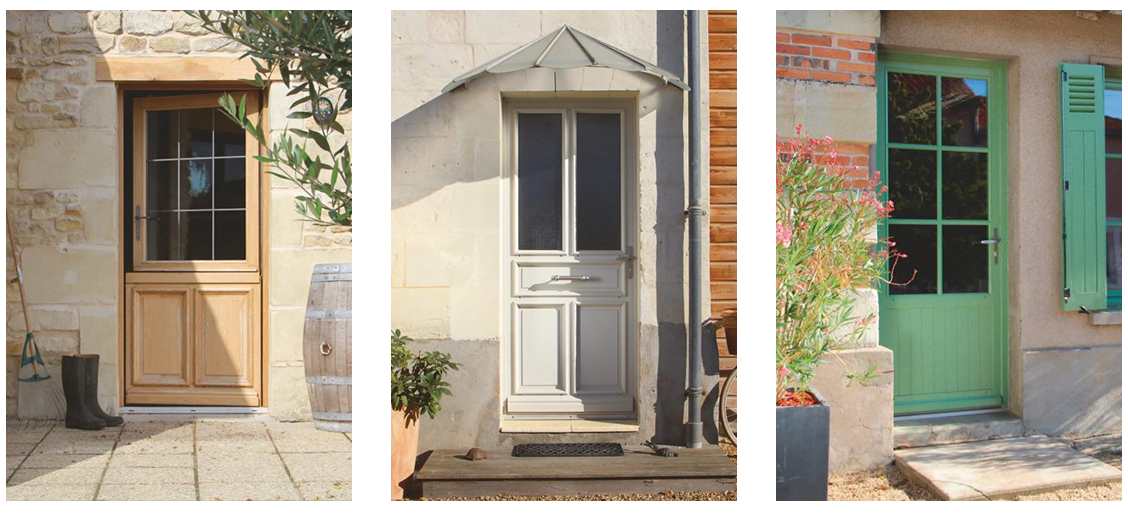 Montage photo de différentes portes en bois
