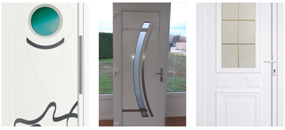 Montage photo de différentes portes en pvc