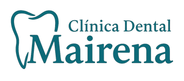 Logotipo de Clínica Dental Mairena que muestra un icono de un diente de color verde azulado junto al nombre de la empresa