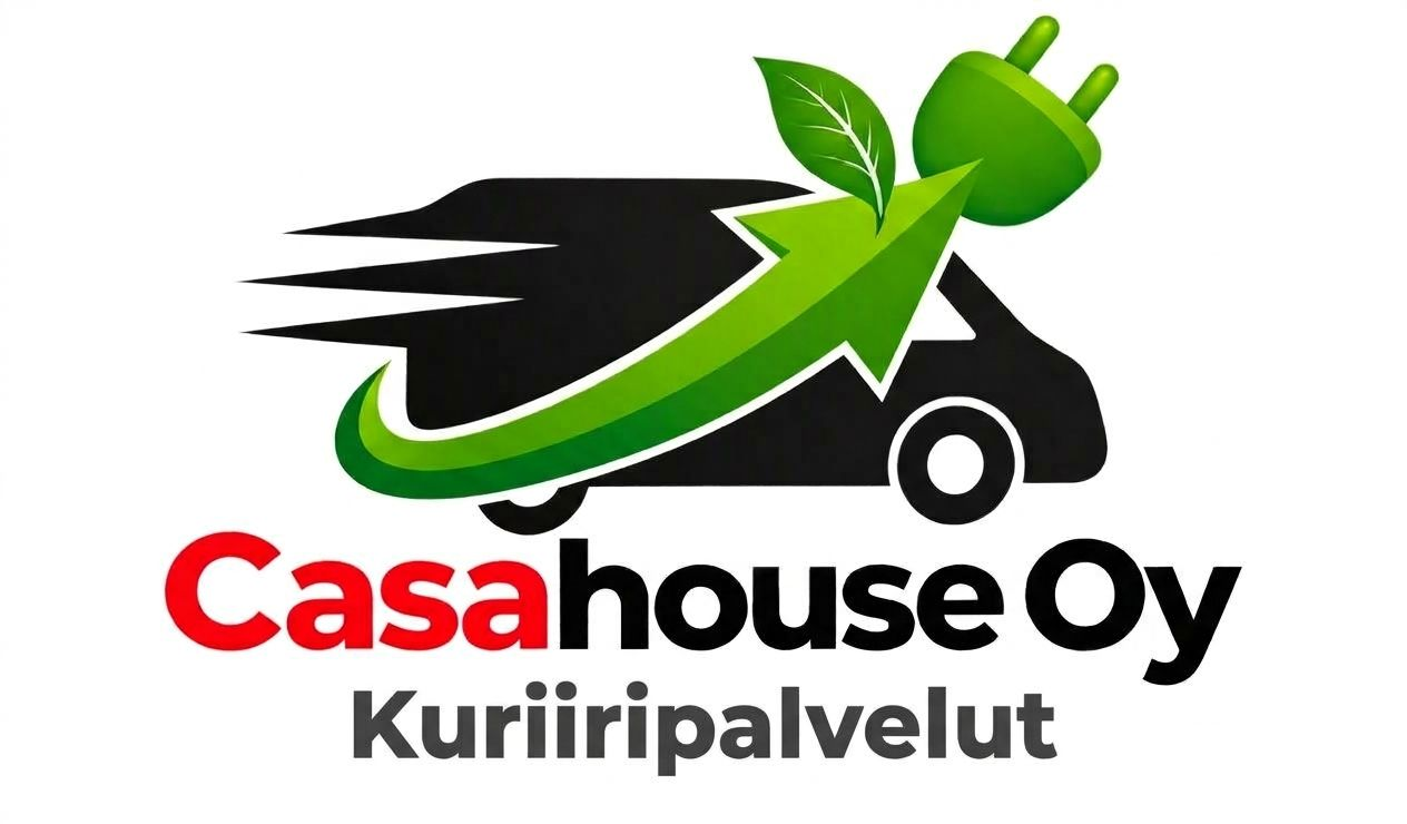 CasaHouse Rent -logo, jossa on punainen auton ääriviiva ja harmaa teksti