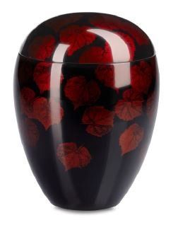 Urne funéraire  noire et rouge