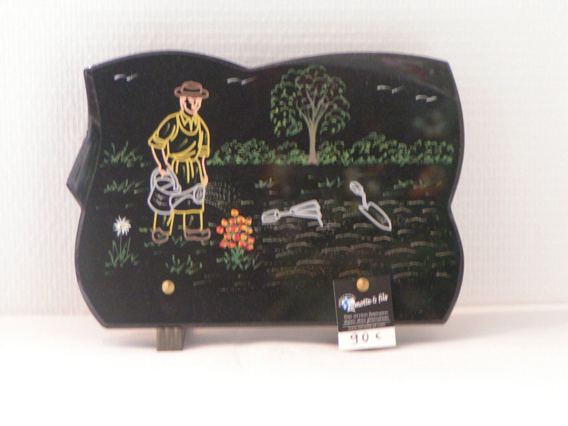 Plaque personnalisé noir - jardinier