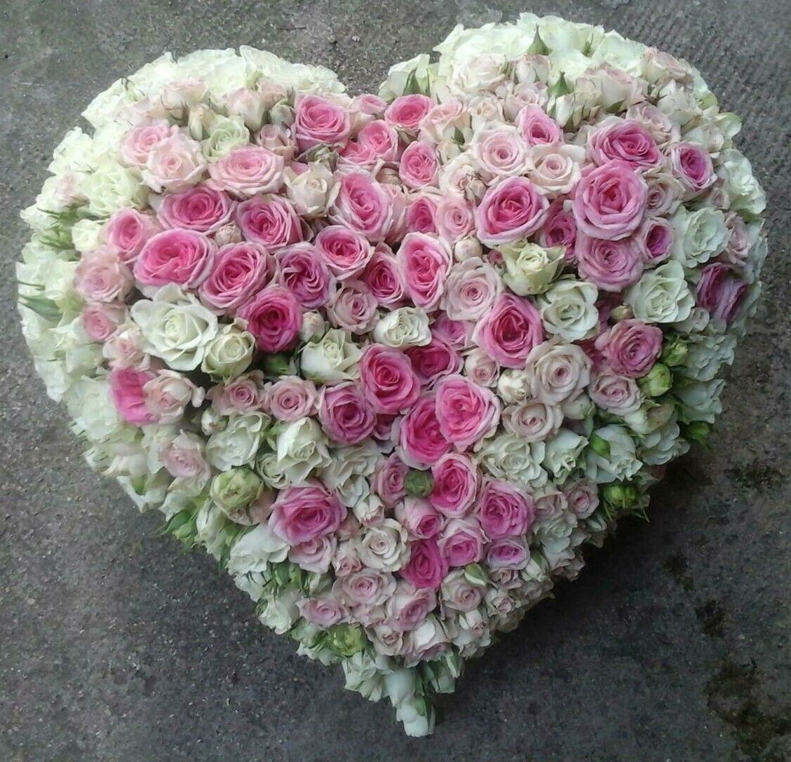 Fleurs funéraires - coeur