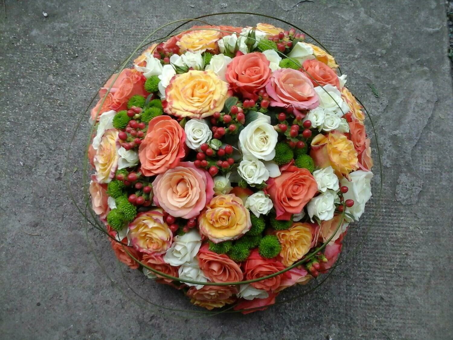 Composition florale ronde