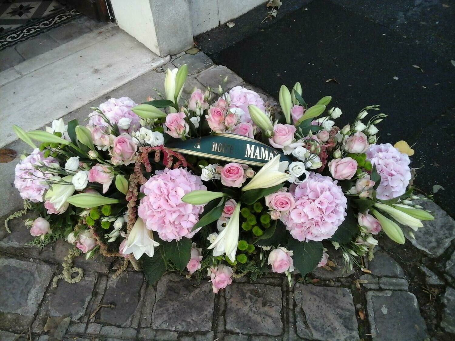 Raquette - composition de fleurs