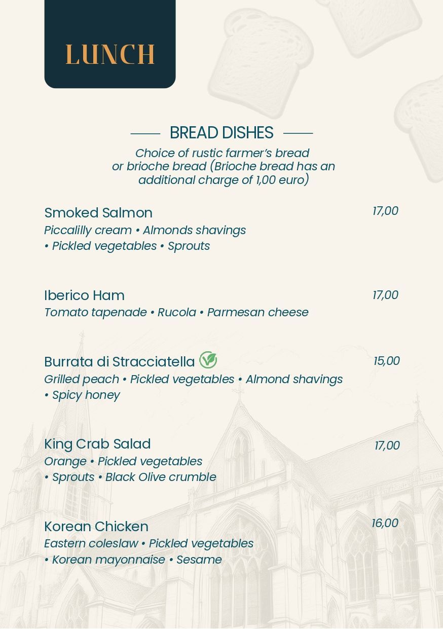 Een menukaart voor een restaurant met daarop een afbeelding van een huis.