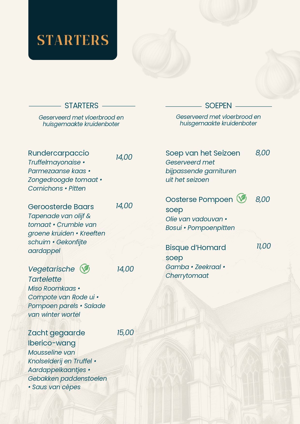 Dinerkaart Hotel Restaurant Crasborn 