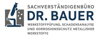 Logo for Dr. Bauer: microscope icon, text