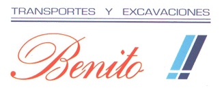 A logo for benito transportes y excavaciones