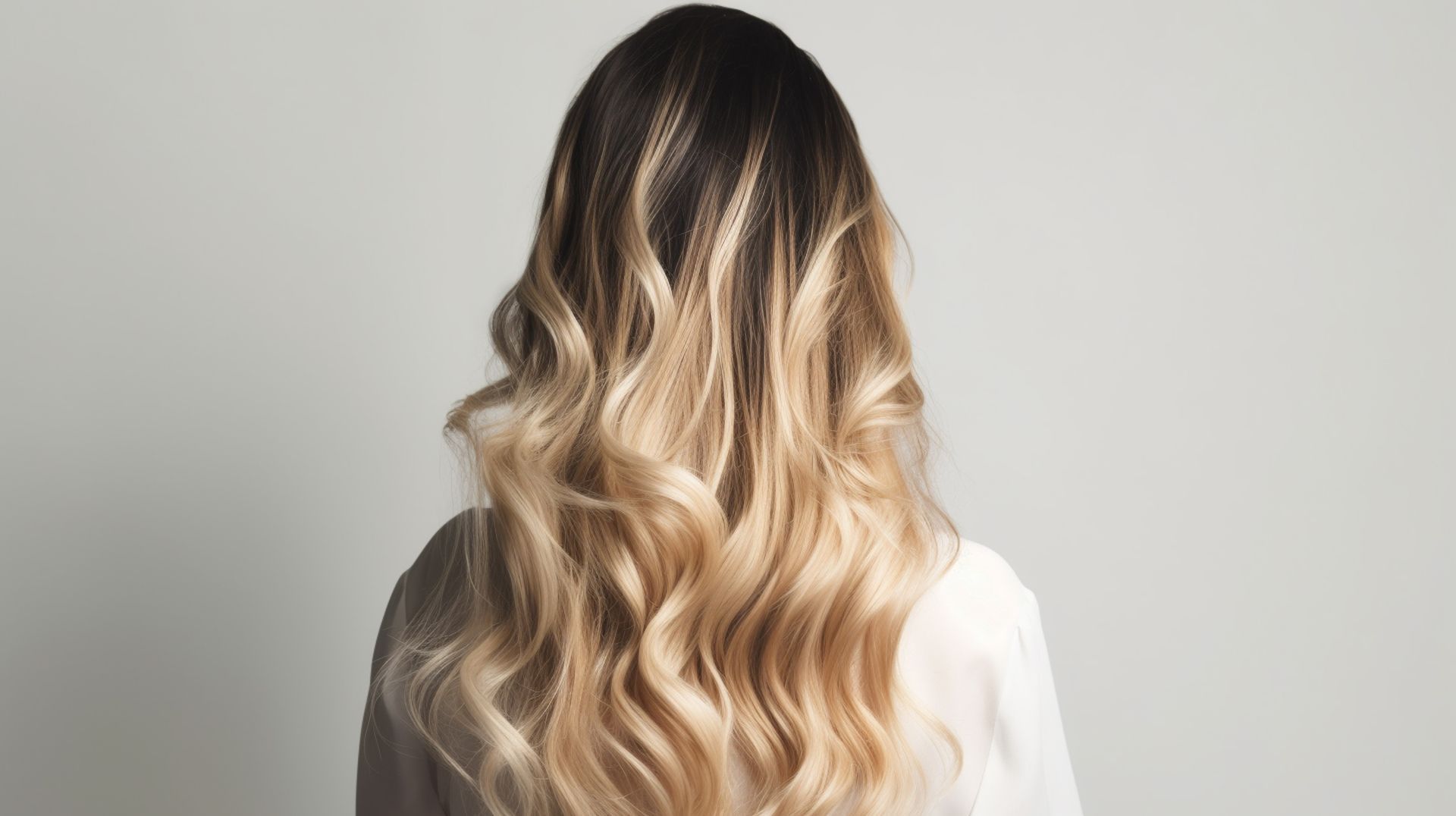 Longue chevelure avec ombré hair blond