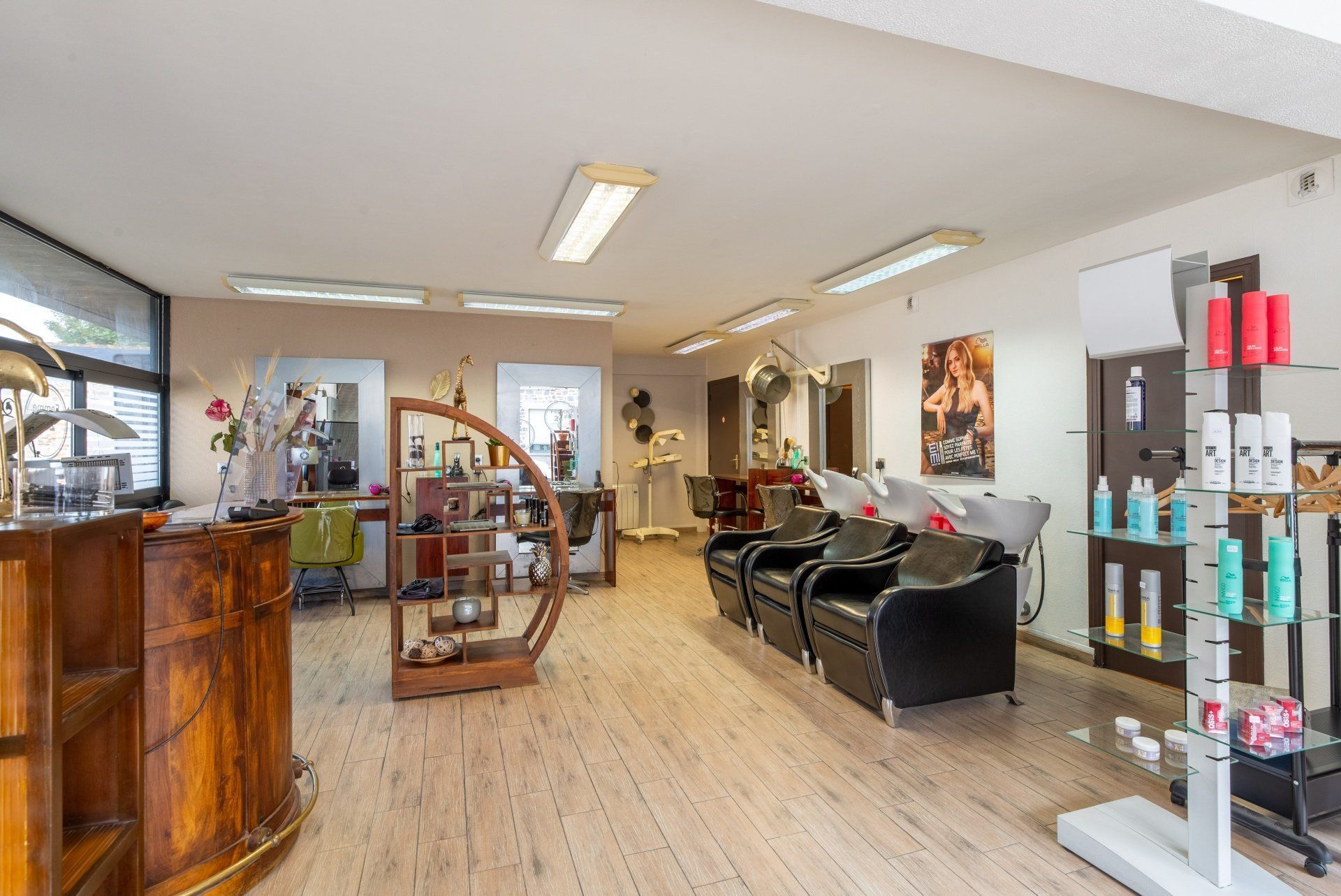 Salon de coiffure avec espace lavabo 