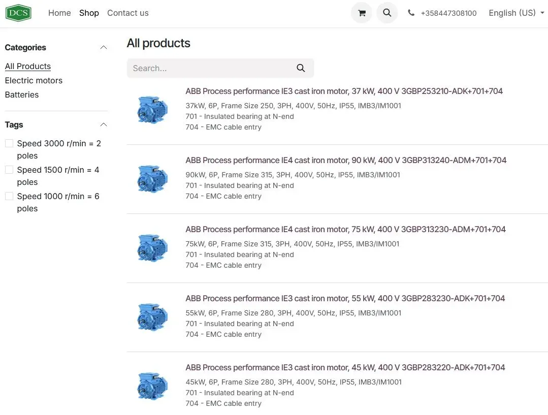 on-line store view