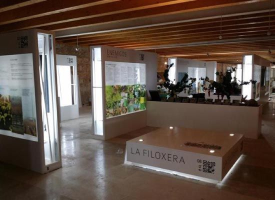 Una gran sala con un cartel que dice la filoxera
