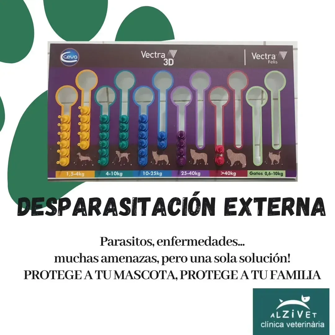 Un cartel que dice desinfección externa.