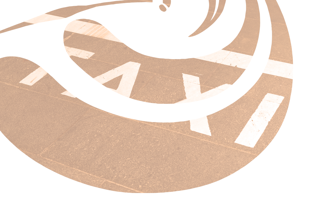 Sol avec inscription Taxi.