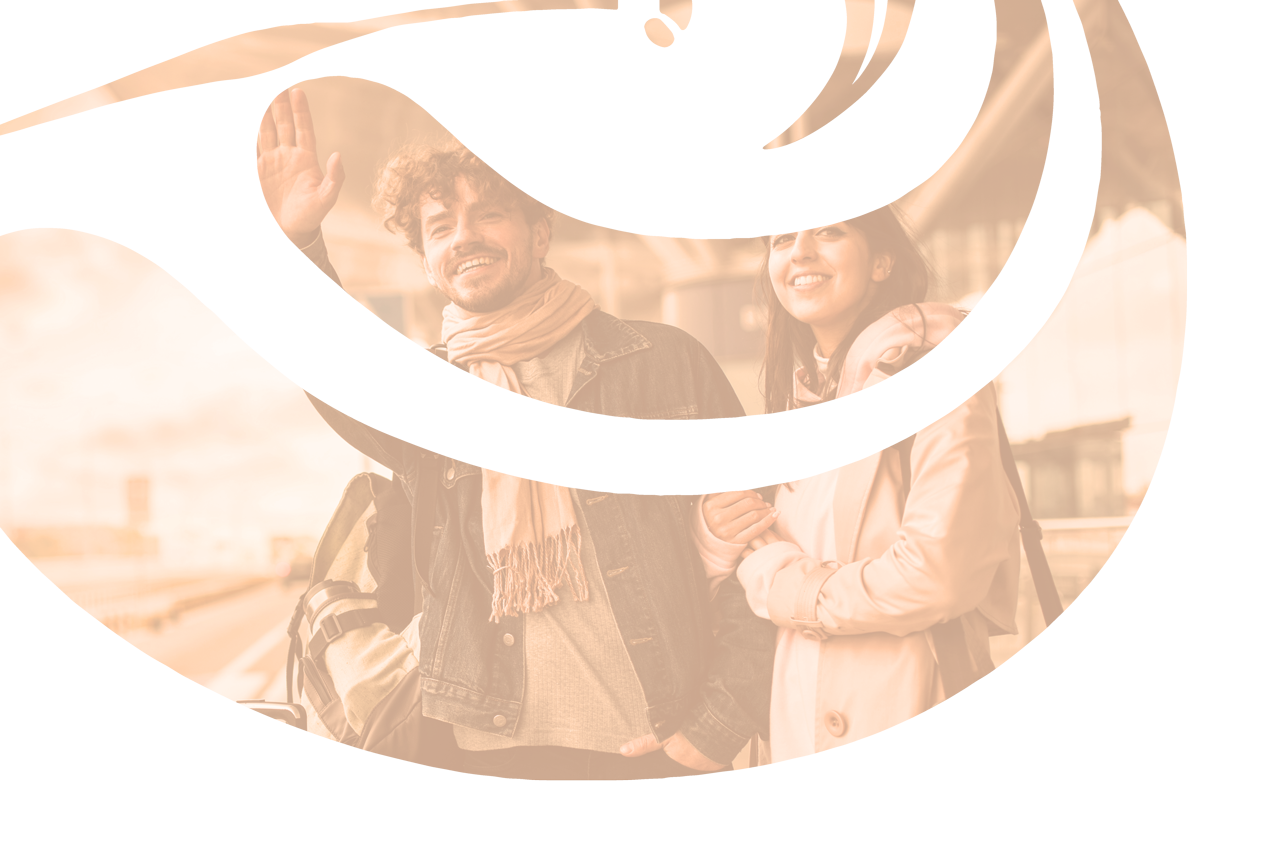 Couple de personnes avec des bagages qui font signe à une voiture.