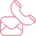 Un icono rosa de un teléfono y un sobre.