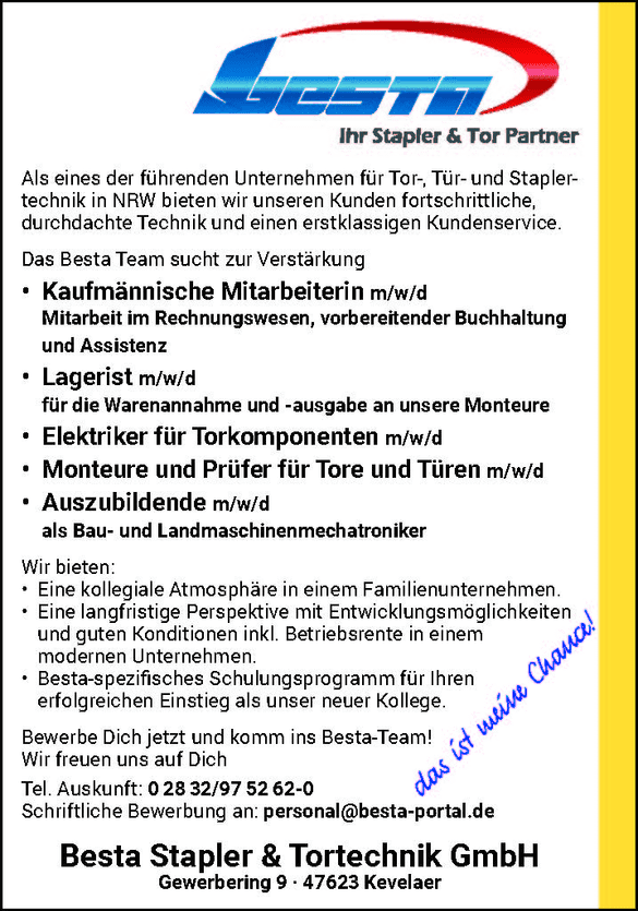 Besta Stapler & Tortechnik GmbH in Kevelaer