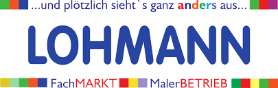 A colorful logo for lohmann fachmarkt malerbetrieb