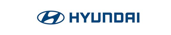 Logotipo de Hyundai en azul con texto.