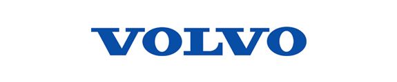 Logotipo de Volvo en azul sobre fondo blanco.