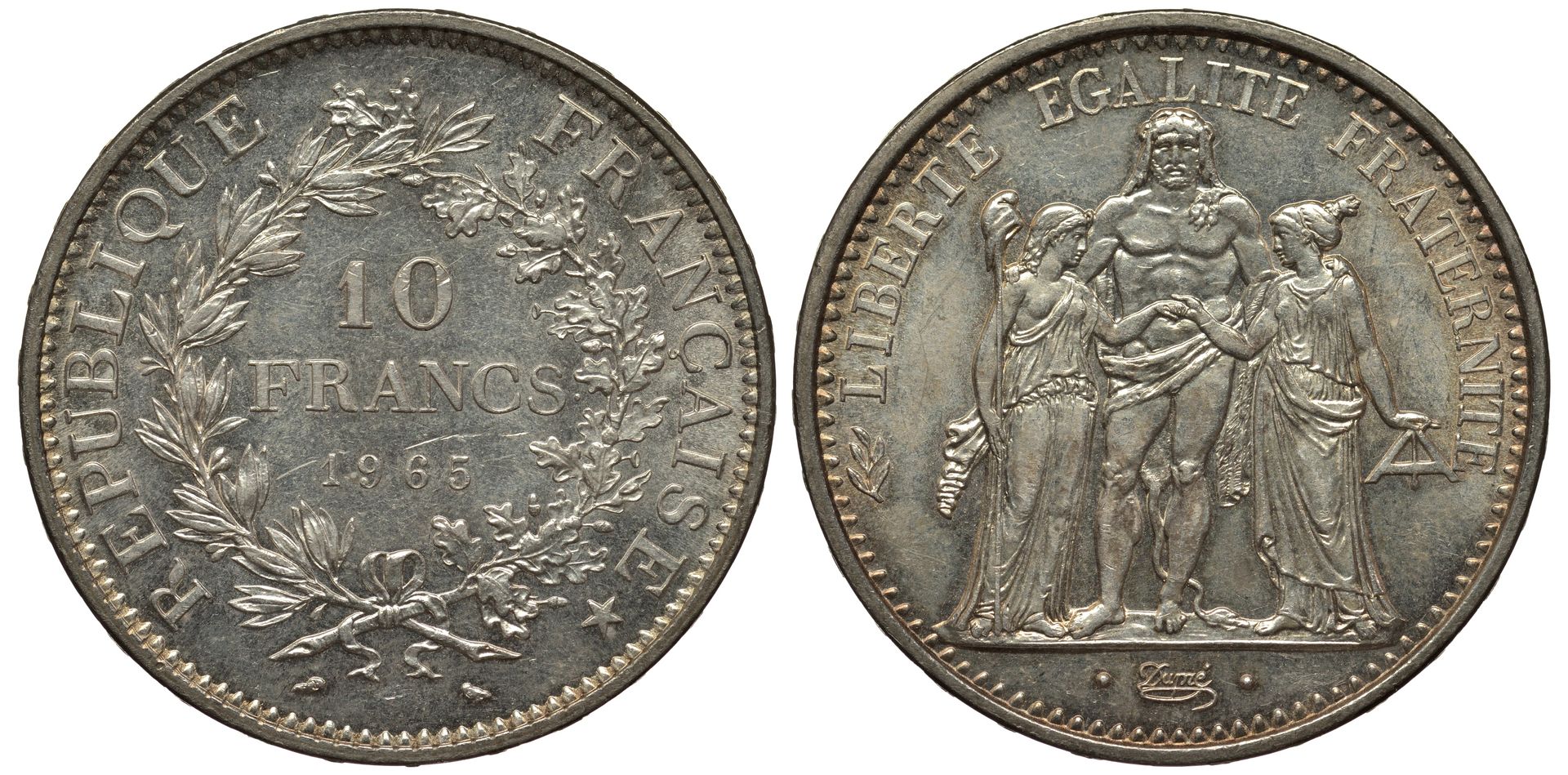 Pièces de 10 francs en argent massif