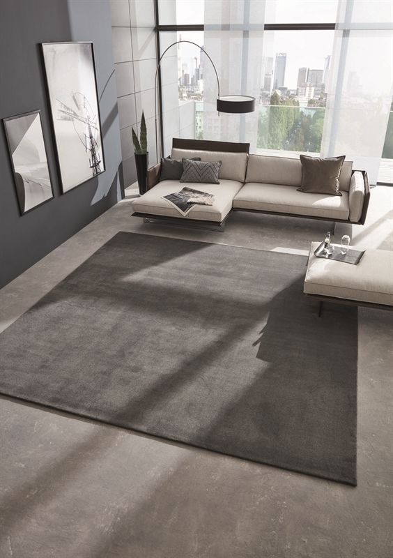 Ein Wohnzimmer mit einer Couch und einem Teppich