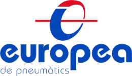 Un logotipo azul y rojo para Europea de Neumática.