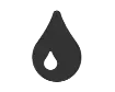Una gota de agua negra con un agujero en el medio sobre un fondo blanco.