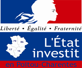 Logo "L'État investit en Poitou-Charentes"