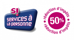 Logo de service à la personne avec 50% de réduction d'impôts
