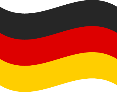 Die deutsche Flagge weht auf weißem Grund im Wind.