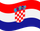 Eine rot-weiß-blaue kroatische Flagge mit einem karierten Wappen