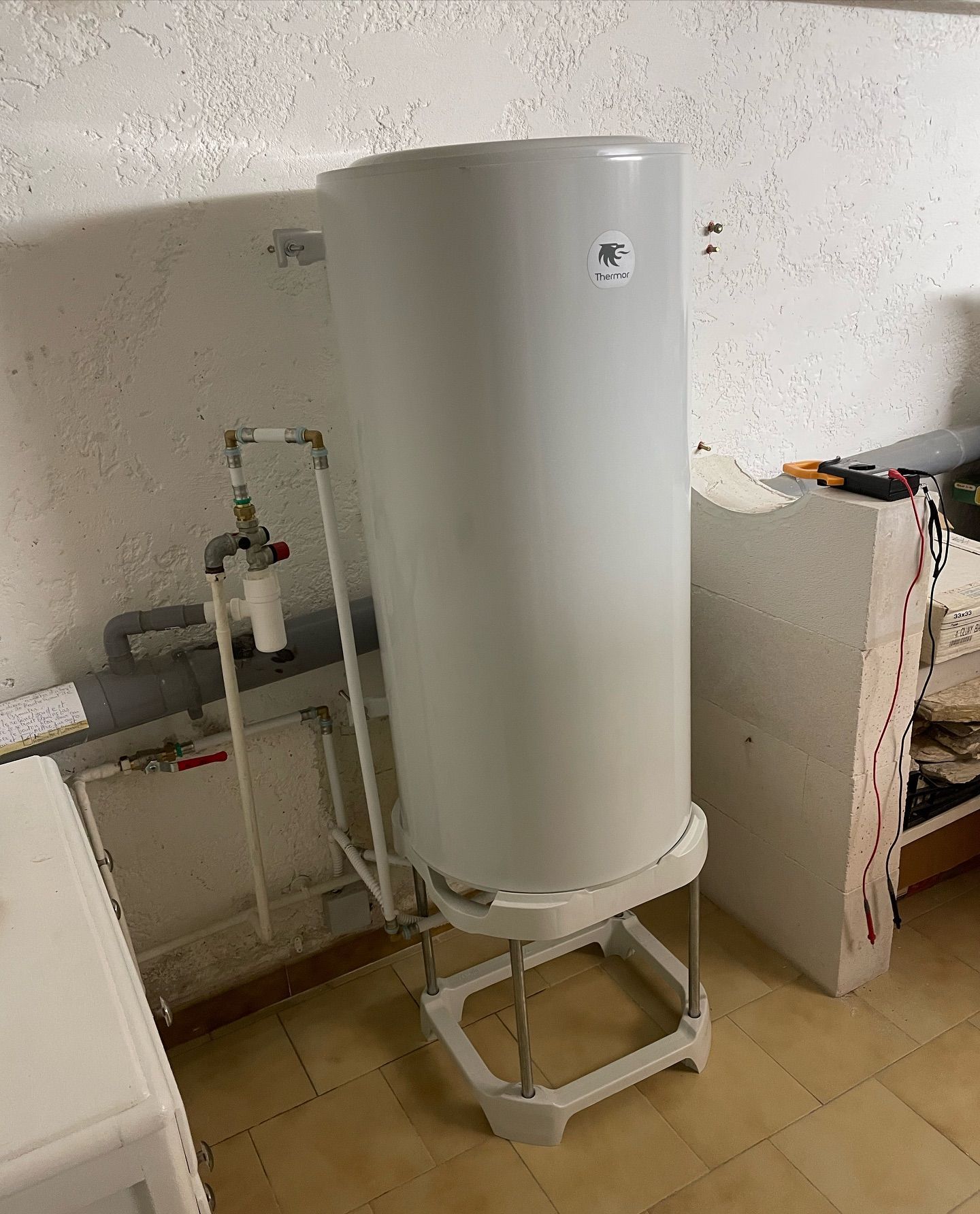 Après le remplacement du chauffe-eau.