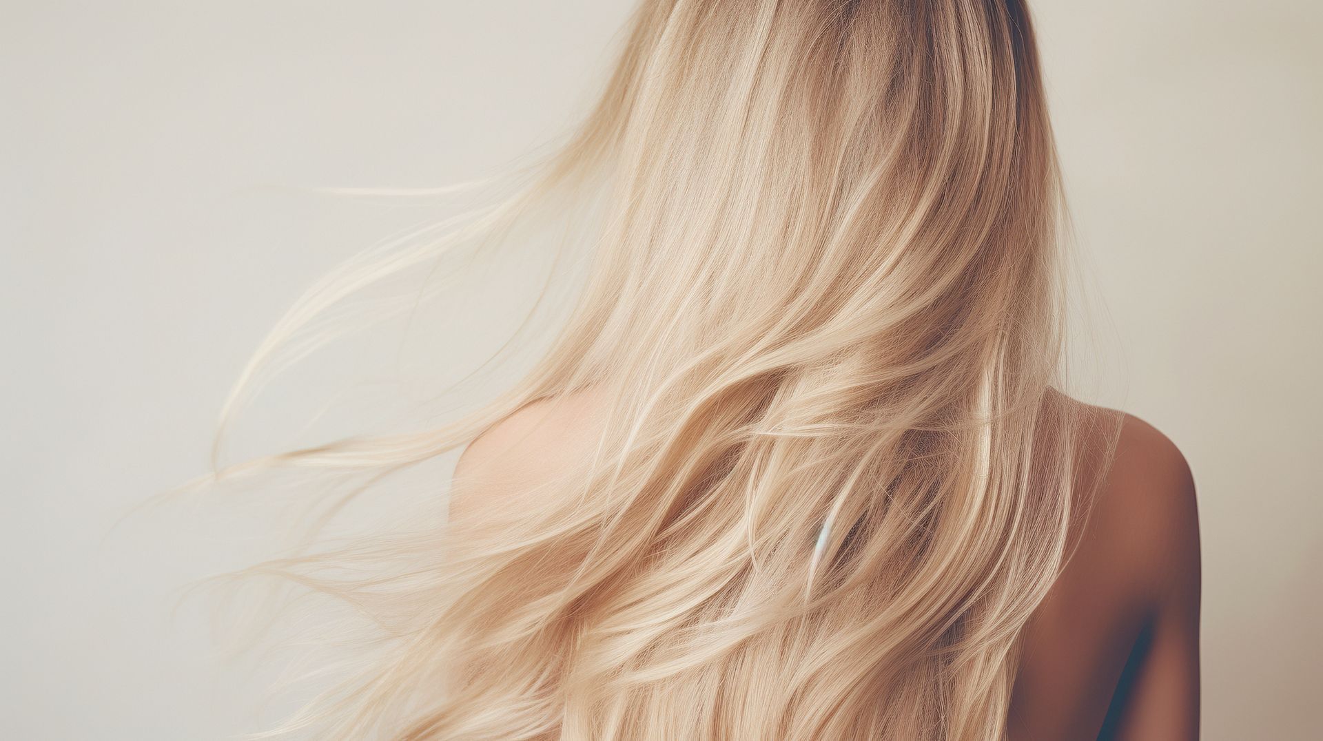 Femme blonde de dos