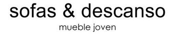 El logotipo "sof&aacute;s & descanso" en texto negro, con las palabras "mueble joven" en texto gris m&aacute;s peque&ntilde;o debajo.