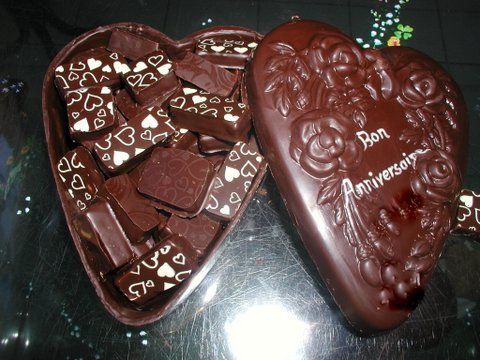Coeurs pour un anniversaire en chocolat