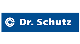 ein blaues Logo für den Arzt dr. schutz
