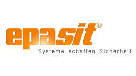 das orangefarbene epasit-Logo auf weißem Hintergrund