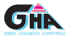 ein Logo für gha Ideen , lösungen , kompetenz