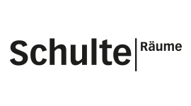 ein schwarz-weißes Logo für schulte räume auf weißem Hintergrund .